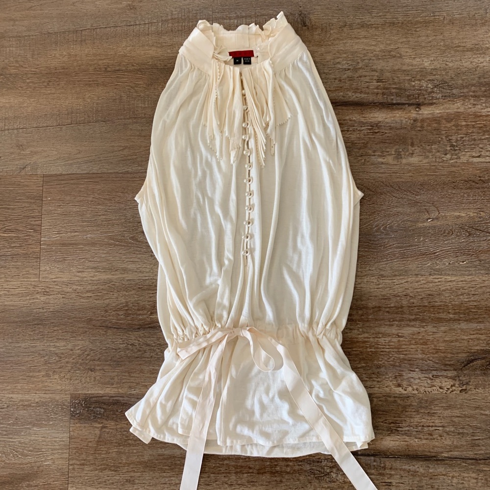 Theory Sleeveless Fringe Top